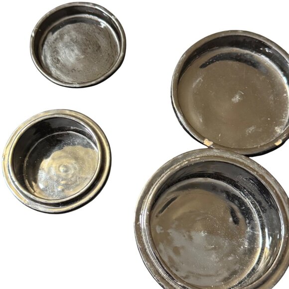 Hand-Painted Floral Black Lacquer Trinket Boxes Set Of 2 With Lids - Decorative - Picture 4 of 7